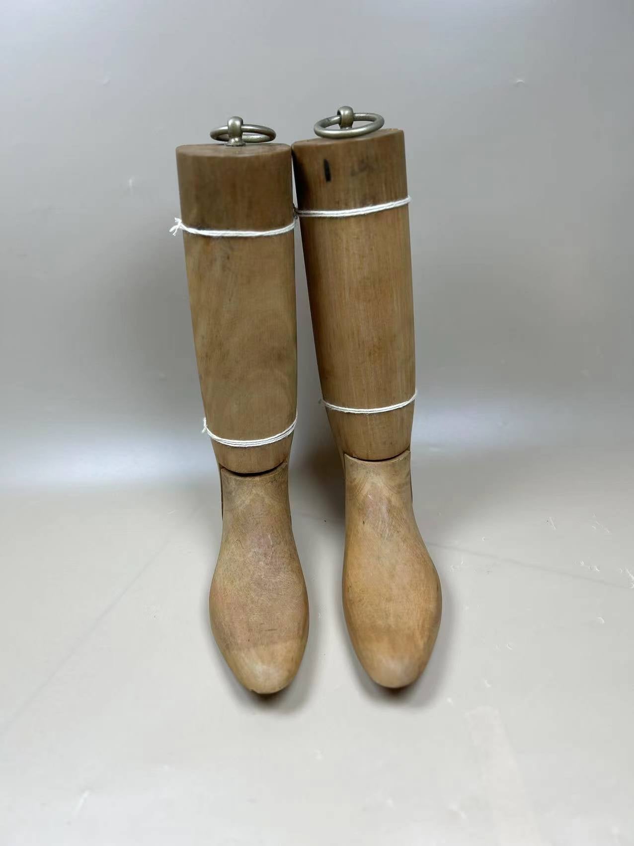Vintage antique riding hunting boots wooden trees