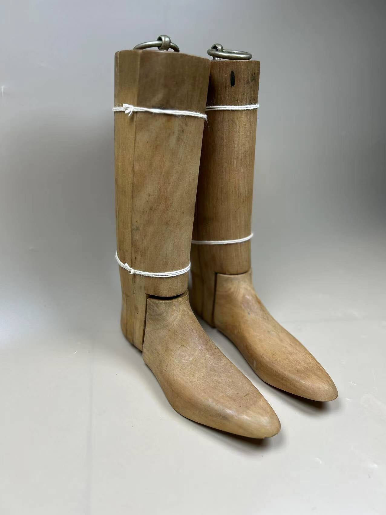 Vintage antique riding hunting boots wooden trees