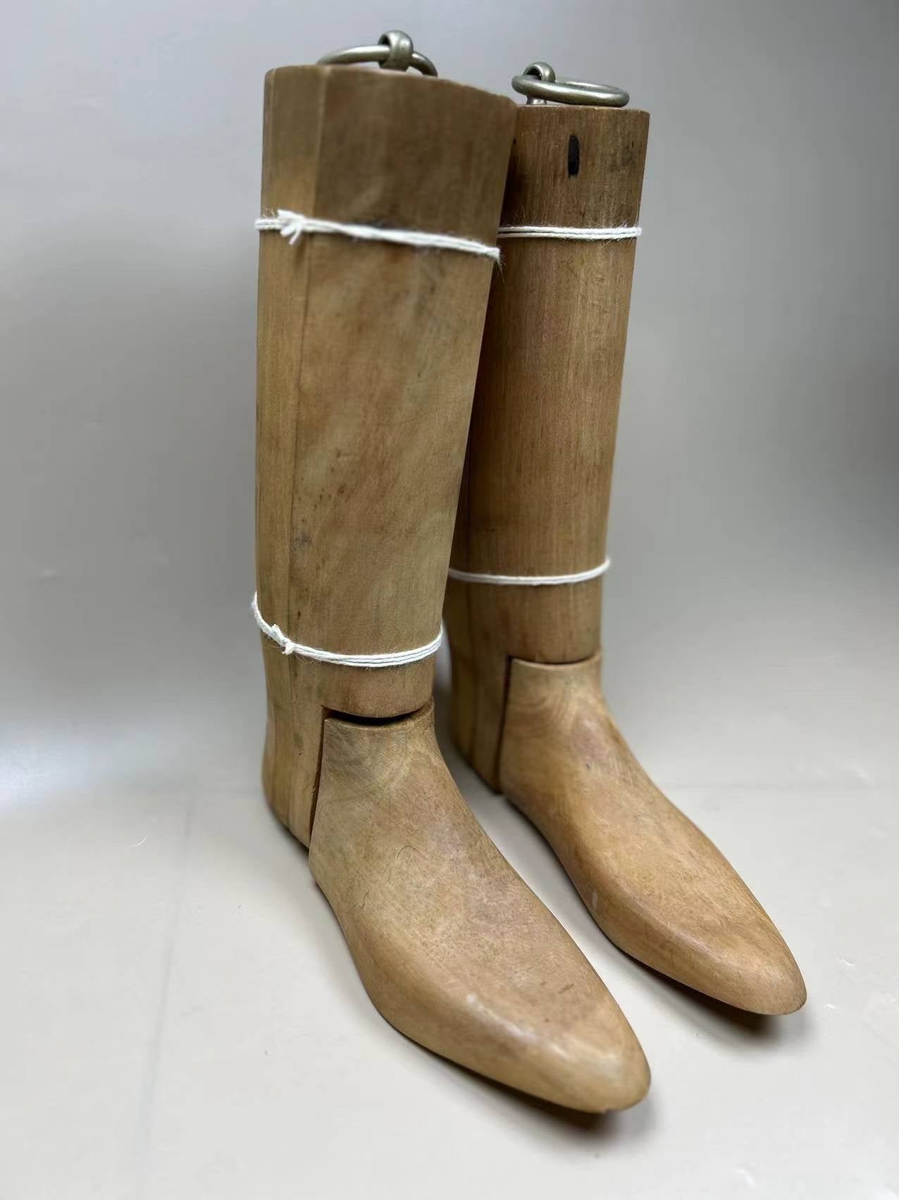 Vintage antique riding hunting boots wooden trees